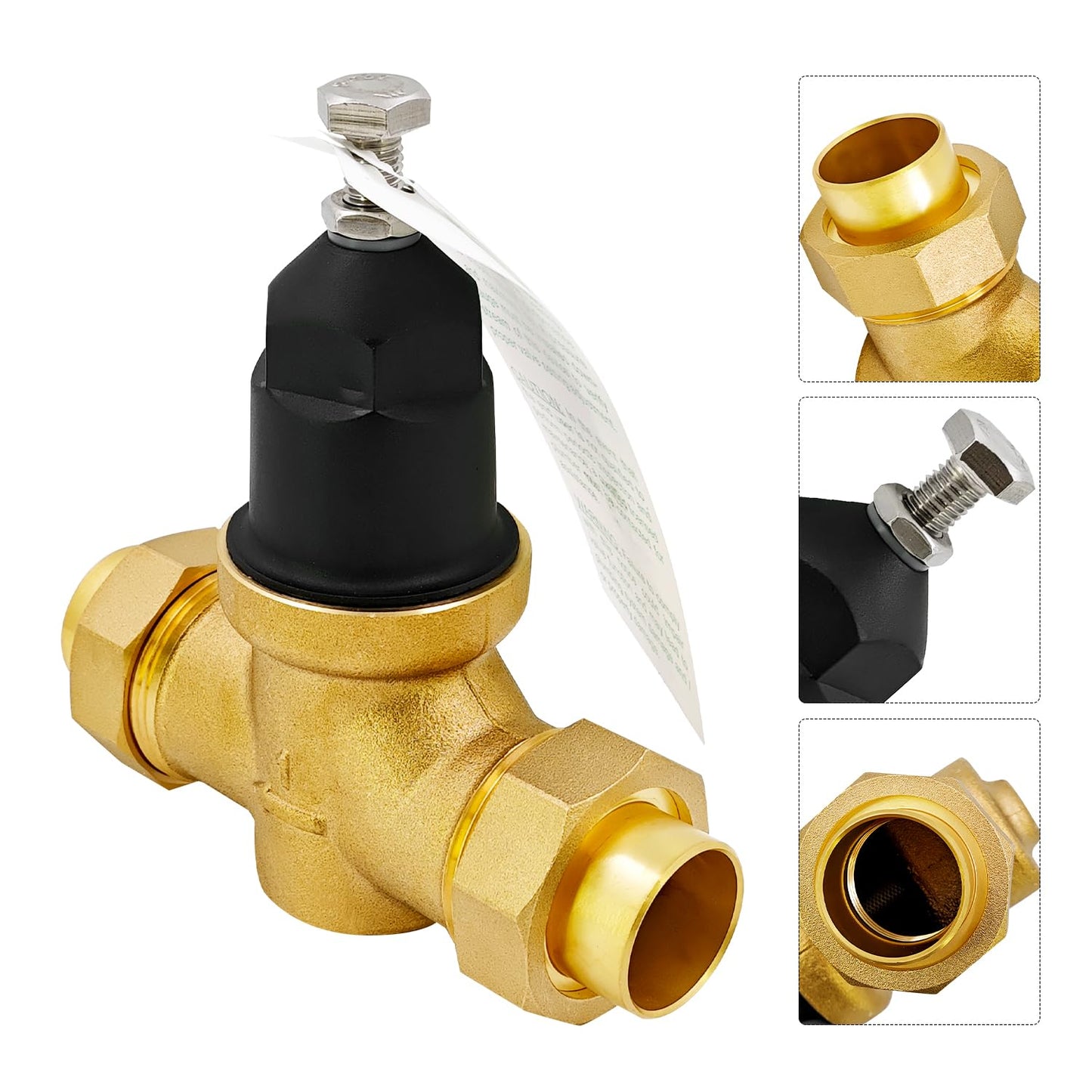 1-NR3XL 1" NR3XLDU Water Pressure Reducing Valve with 1 Rolls Teflon Tape, Double Union FNPT Connection, Water Savings And Energy Savings, for Home & Commercial Use