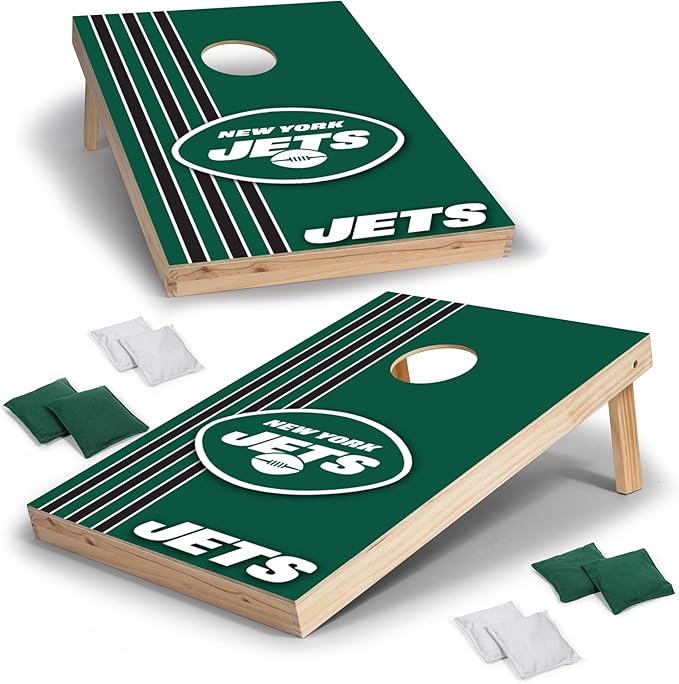 NFL 2' x 3' Solid Wood Cornhole Set with Direct Print HD Team Graphics – Great Gift for Any Football Fan! Bean Bag Toss Family Outdoor Games