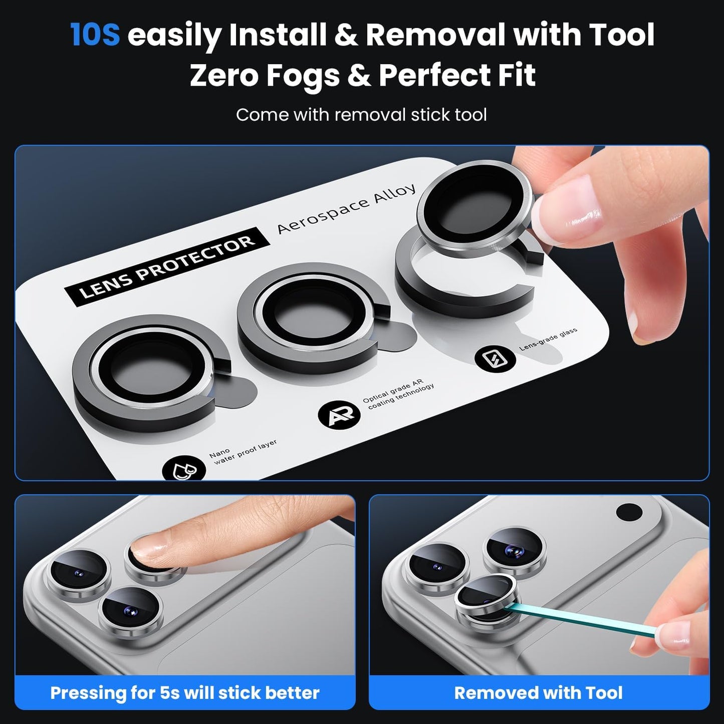 17 17 WSKEN for iPhone Pro/iPhone Pro Max Camera Lens Protector - [Original Shooting Mode] Shatterproof Metal HD