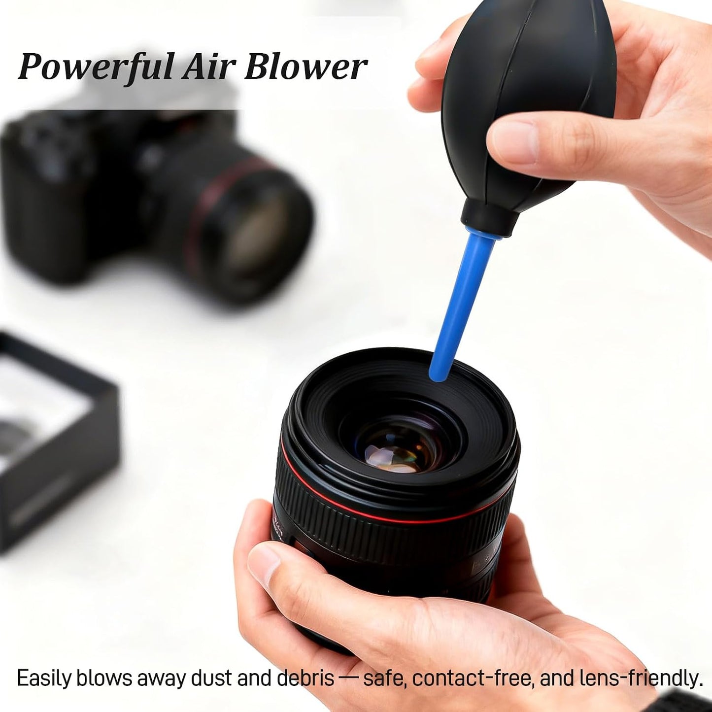 Brvlsoc 2-Pack Soft Brush Manual Rubber Air Blower Dust Cleaner for Camera, Telescope, Microscope, and Electronics
