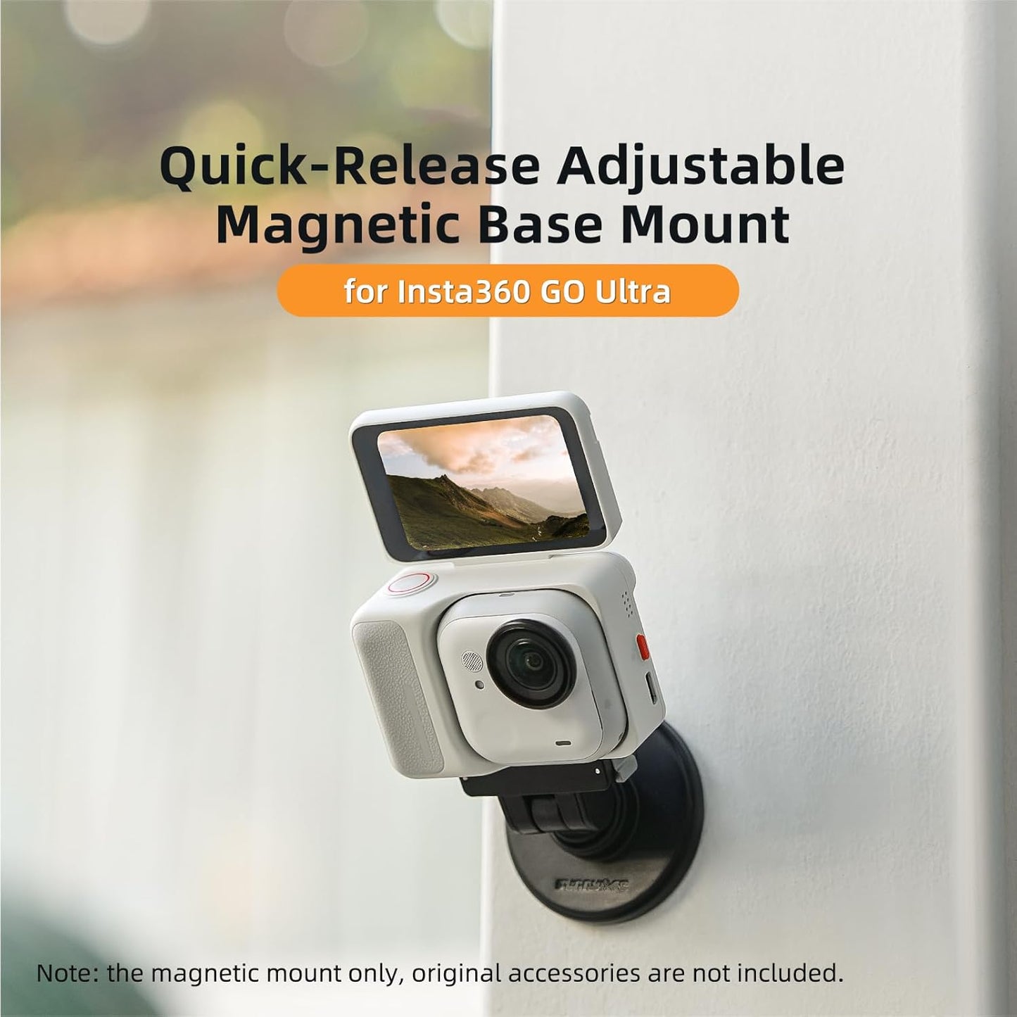 Yufeizi Insta360 180 Magnetic Mount for Go Ultra Accessories, with Quick Release Mount Adapter, Angle Adjustment Strong