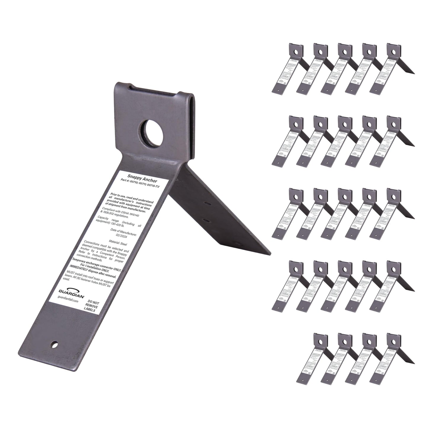 Guardian Fall Protection 00710 Snappy Disposable Anchor For Any Pitch Roof with 25 Nails