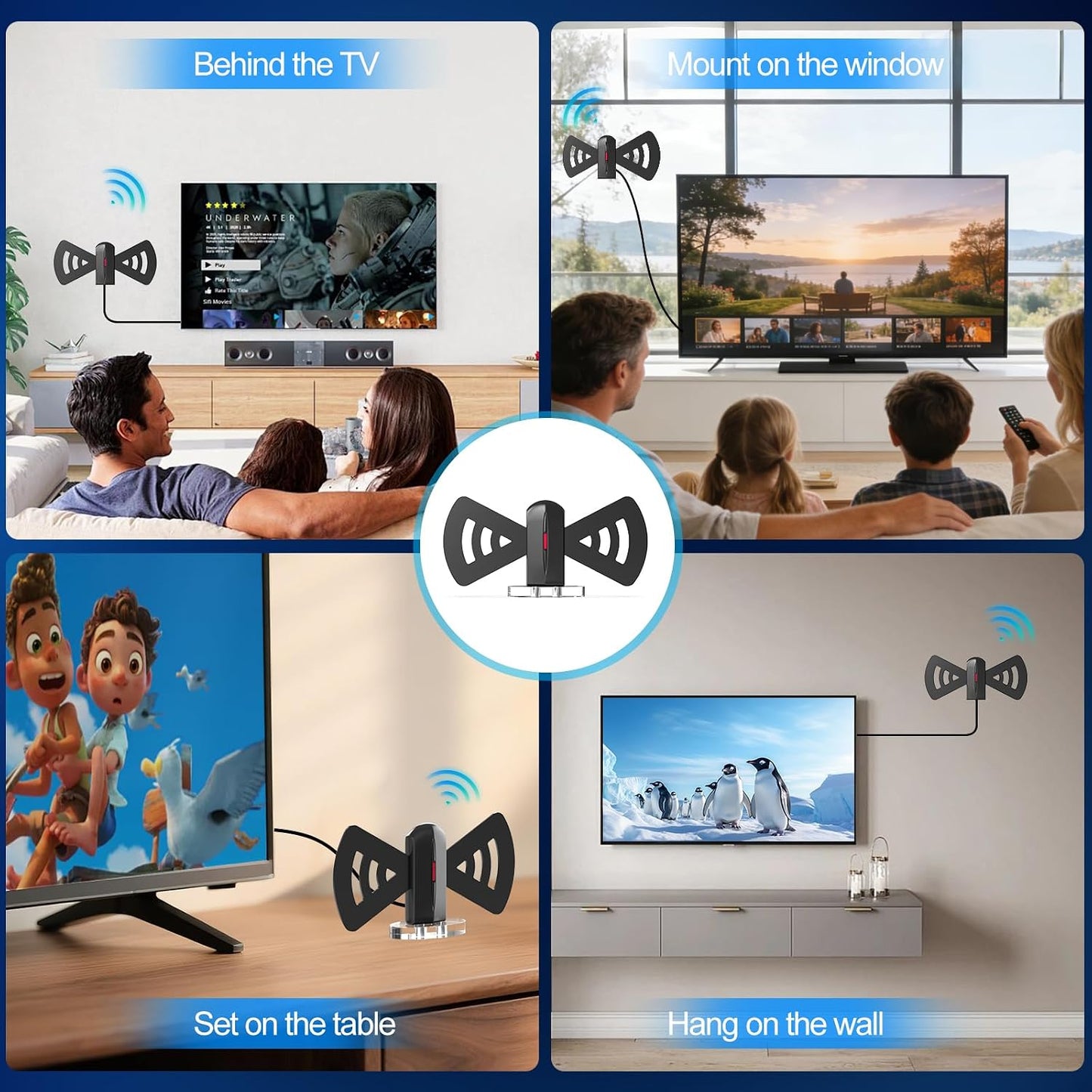 COCOBELA 2026 360 4K 1080p, 16.66FT TV Antenna for Smart TV, Long Range Reception Digital Antenna with Magnetic Base