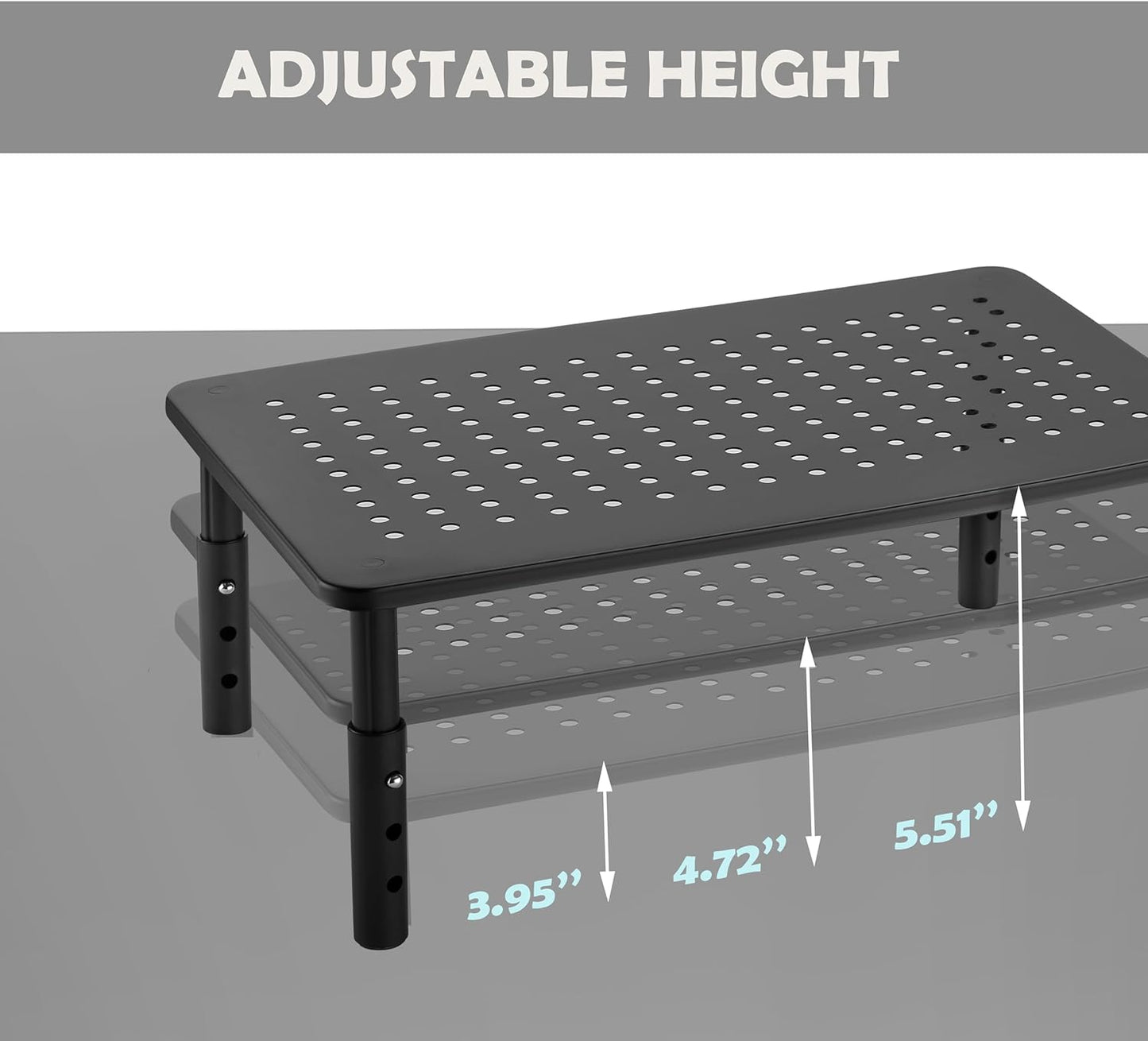 VONDETYR (1 Piece)(14.5" Lx9.3 Monitor Stand for Desk Monitor Riser, Adjustable Laptop Riser, Desk Organizer Desktop