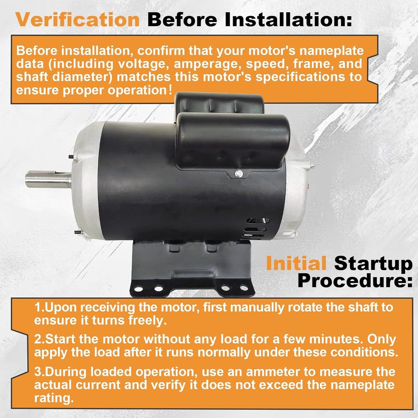 MAIXIUNIAN 23378805 5HP Air Compressor Motor 208/230V Compatible with Ingersoll Rand Single Phase, 184 Frame 3450 RPM 60Hz Electric Motor Replace# 23220064 54421193 56283138