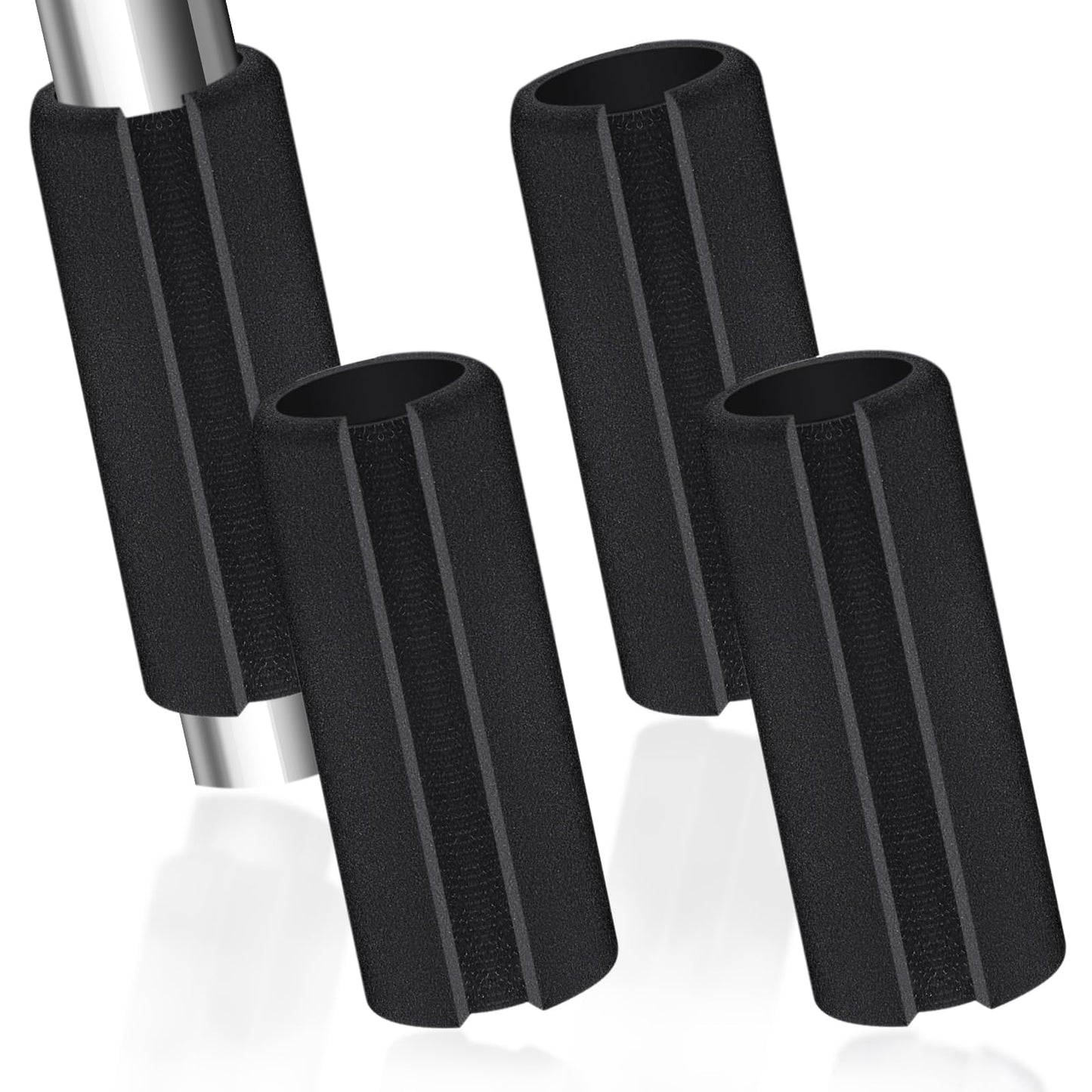 AKLVBL 4 Pcs Universal Handle Grips 4.3 Inch NBR Rubber Foam Comfort Grip Buffer Tube Cover Black Soft Handle Bar Grips for Equipment Handlebar Grips Replacement