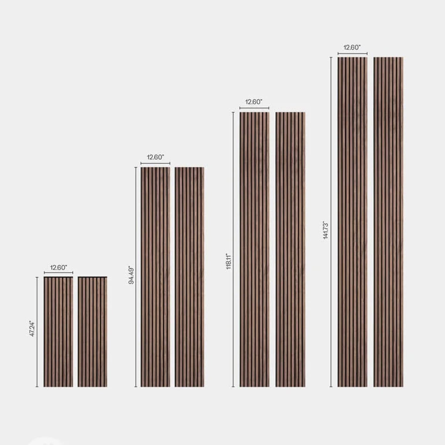 WVH Luxury American Walnut Acoustic Slat Wood Wall Panels, Measures 94.49" x 25.20", Premium Finish, Interior Decor for Walls & Ceilings, Noise Cancelling & Sound Absorbing for Home & Office, 2pcs