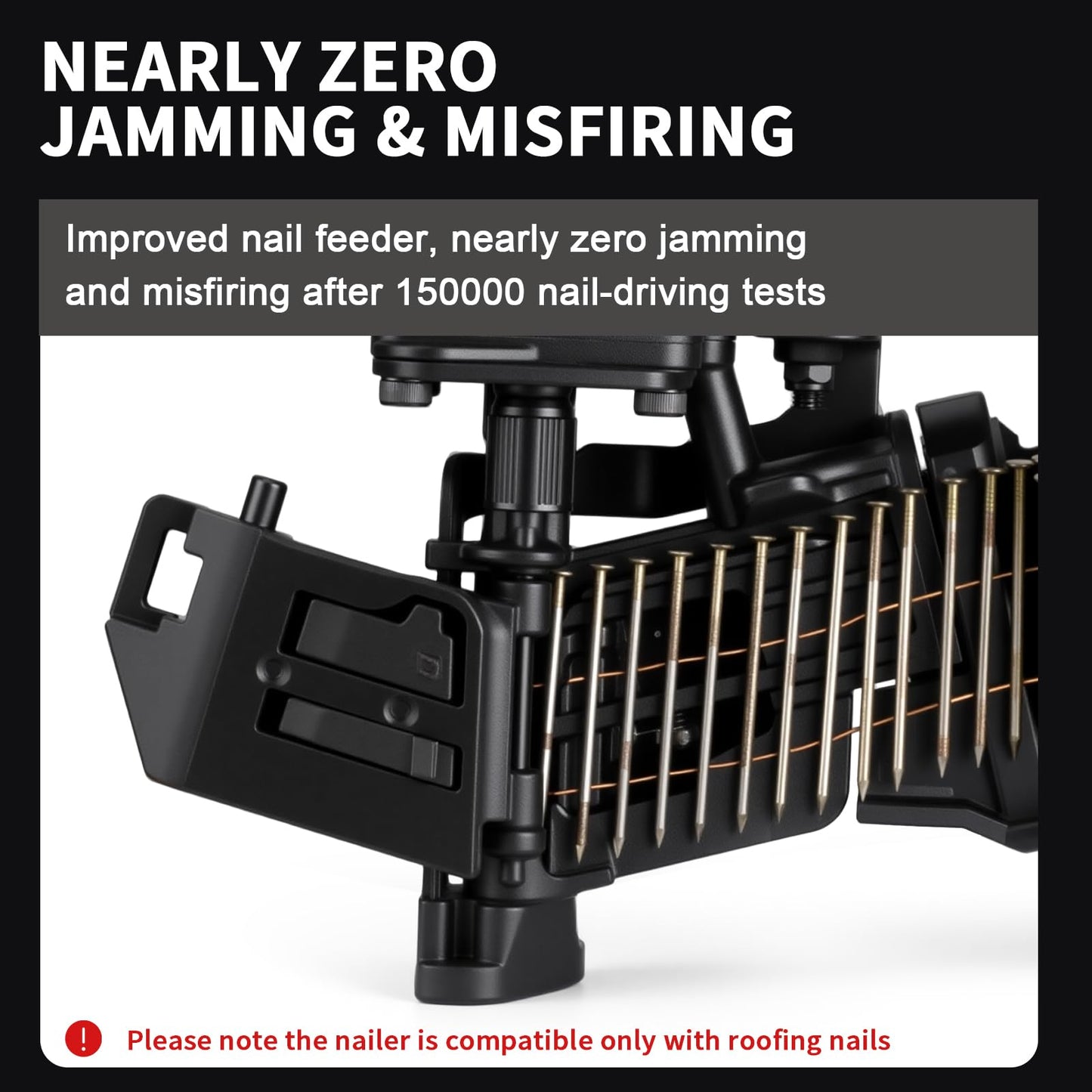 AEROPRO TOOLS Roofing Nailer 15 Degree Coil Roofing Nails 3/4-Inch up to 1-3/4-Inch CN45RC