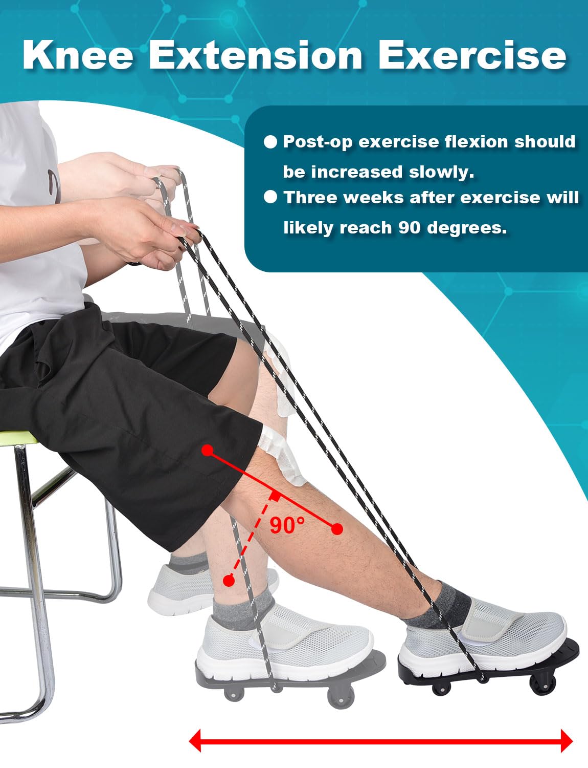 Lamborsafe Knee Glide for Knee Replacement Recovery Aids Kit Knee Therapy Exercise Strengthening Equipment for ACL PCL MCL Knee Surgery After