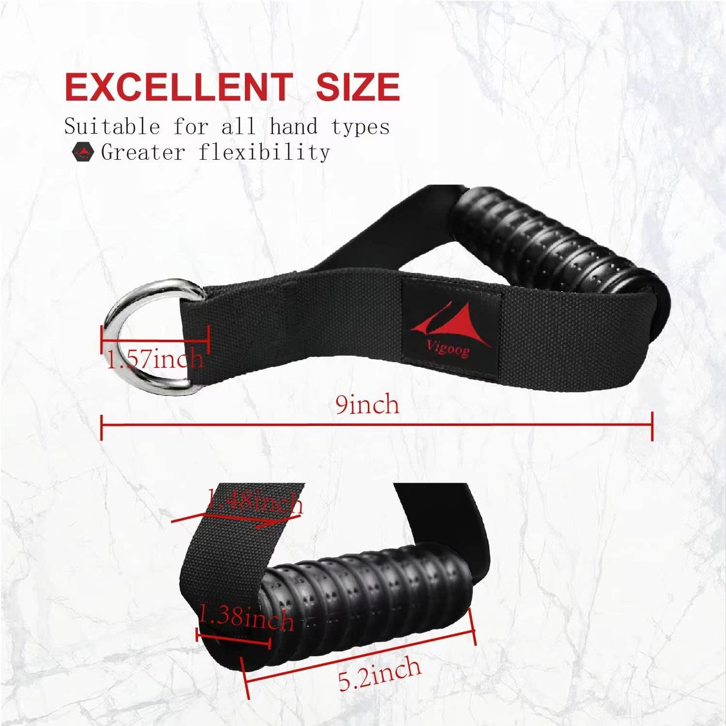 Vigoog Heavy Duty Gym Workout Handles Attachment for Cable Machine,Resistance Band,Pulley System Home Exercise Equipment, Comfortable and Stronger Grip