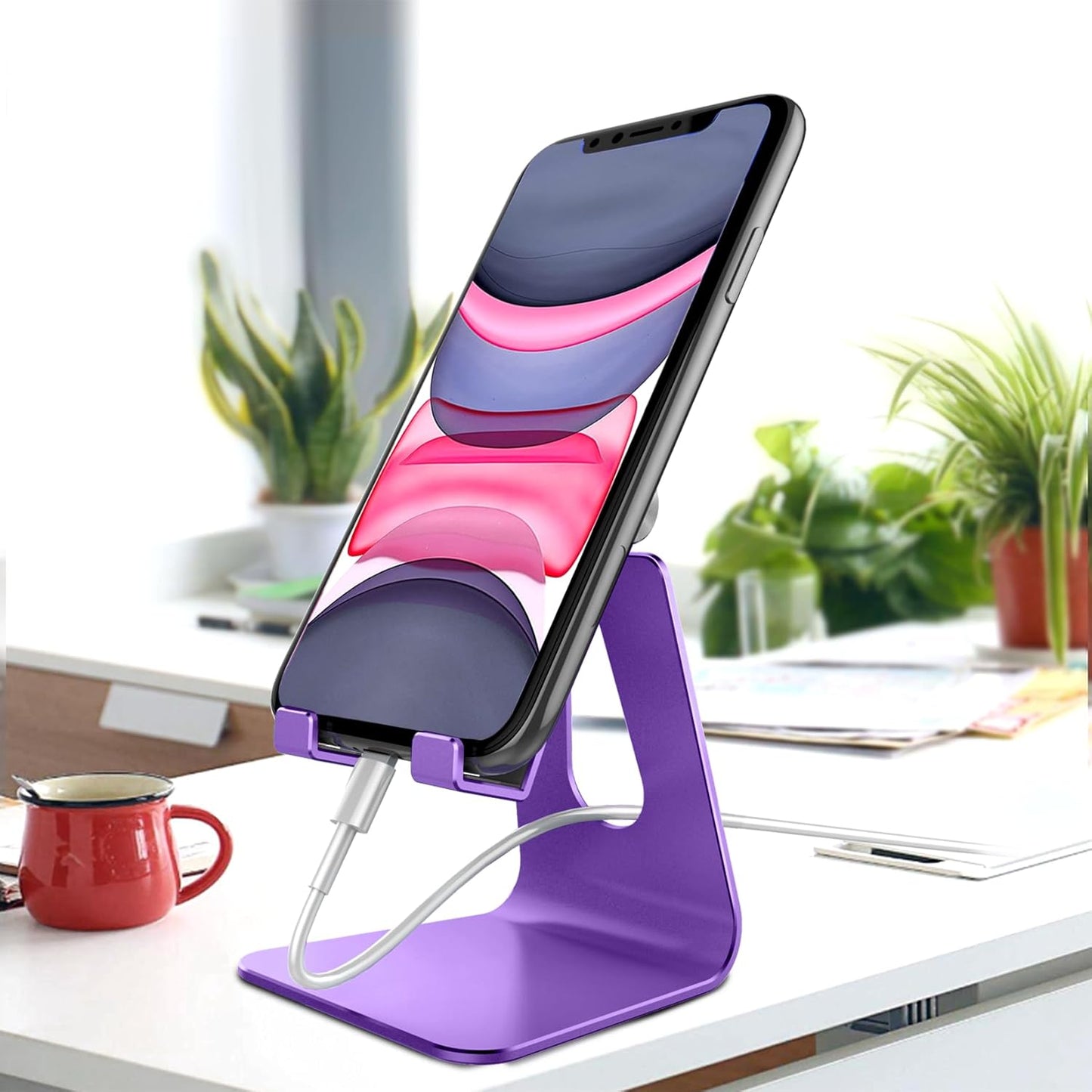 CreaDream 15 14 13 12 11 Adjustable Cell Phone Stand, Phone Stand, Cradle, Dock, Holder, Aluminum Desktop Stand