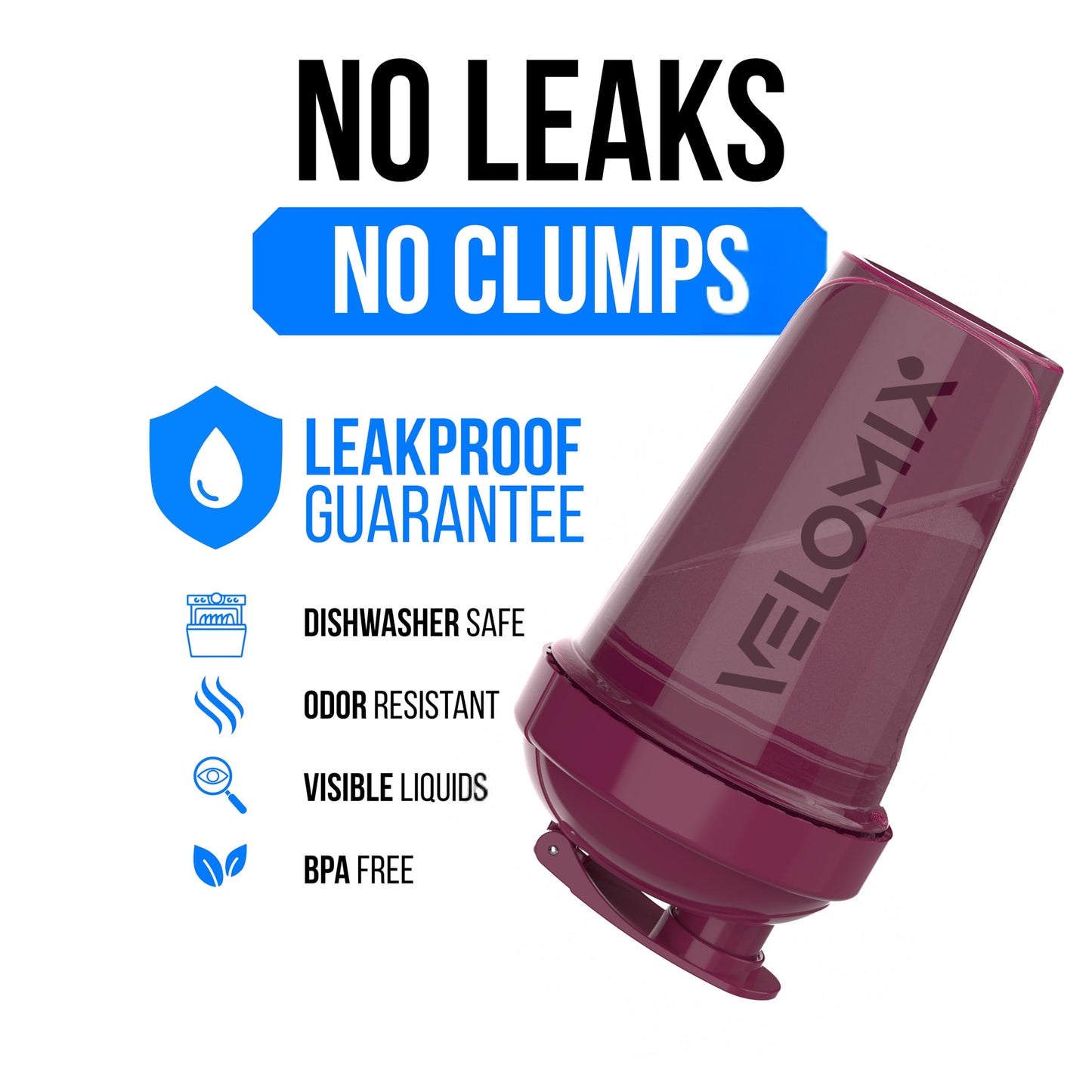 VELOMIX -4 PACK- 20 OZ Protein Shaker Bottle for Protein Mixes - 4x Wire Whisk | Leak Proof Shaker Cups for Protein Shakes | Stackable Protein Shaker Bottle Pack | Dishwasher Safe (Berry Blend)