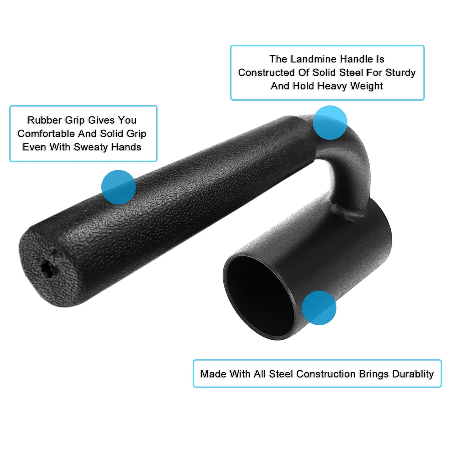 Luwint Single Arm Row, Solid Steel 1-Leg Landmine Handle Attachment for 2-Inch Olympic Bar, Home Gym Equipment for Tricep Back Workout