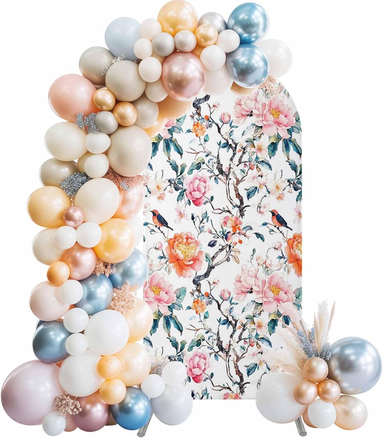 Jnbasdffb 7.2 Floral Blossom Wedding Arch Cover,Stretchy Spandex Arch Backdrop Stand Covers FT,Farmhouse Oil Painting