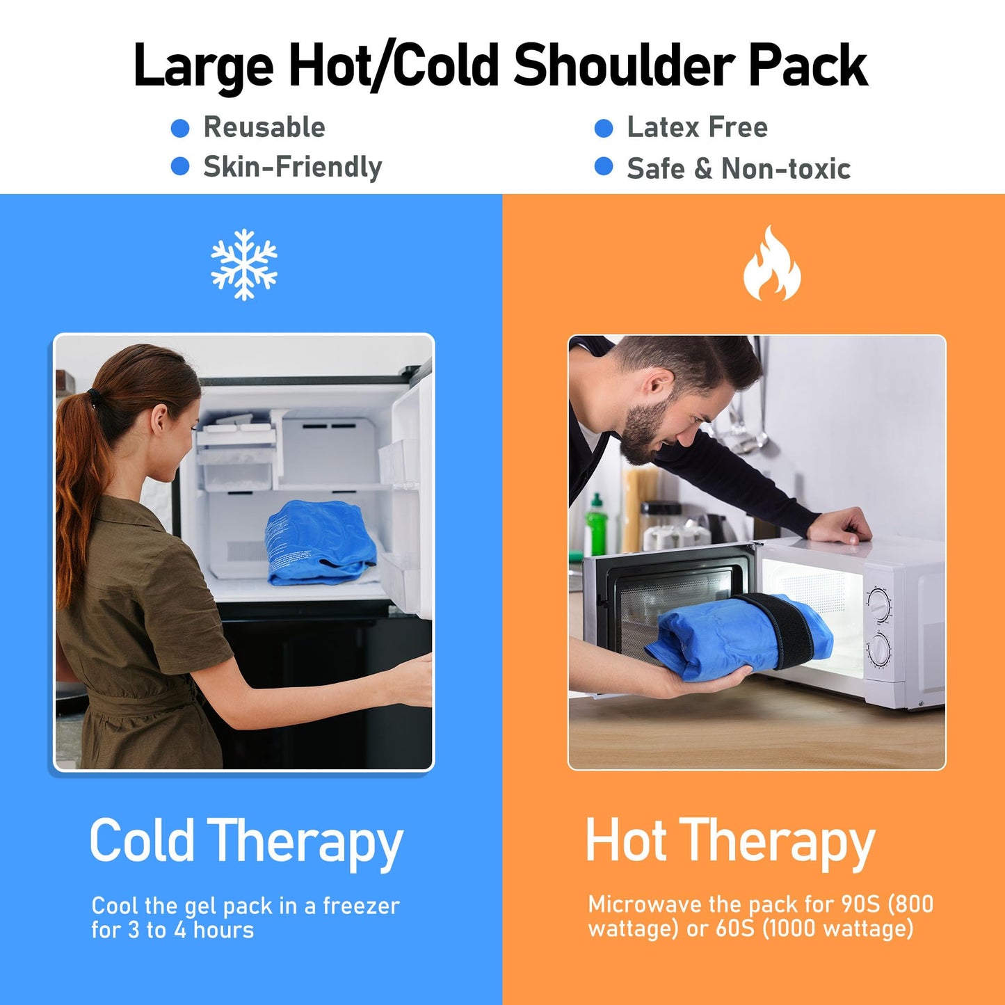 MEDLOT Shoulder Ice Pack Wrap, Larger Rotator Cuff Cold Therapy Support Brace for Shoulder Pain Relief, Reusable Gel Hot Cold Compress for Sports Injuries, Tendonitis, Surgery Recovery