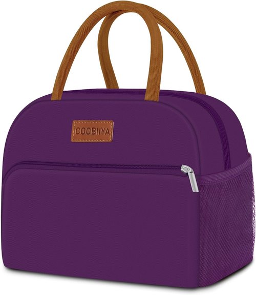 Coobiiya Insulated Lunch Bag - Cute & Leakproof Tote for Work, Office, or Travel | Large Capacity - Purple