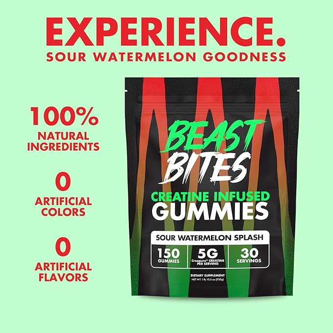 Creatine Infused Gummies - 5g Creapure Creatine Monohydrate Per Serving - NSF Certified for Sport - 30 Servings