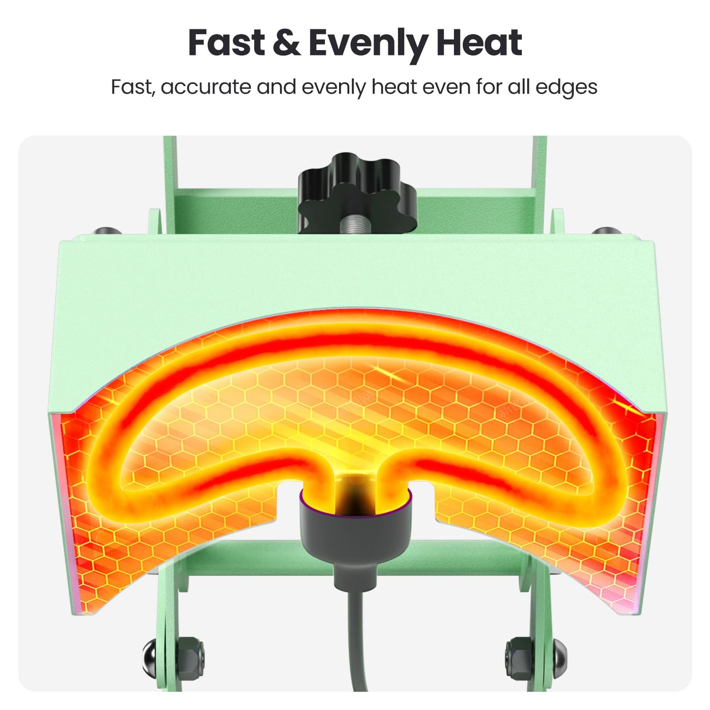 Hat Press Heat Machine for Caps with 2 Platens, Precise Temp&Timer Control, Hat Heat Press with Timer Auto Starter, Sublimation Hat Press for Trucker Hat & Iron on Vinyl, Heat Transfer (Light Green)