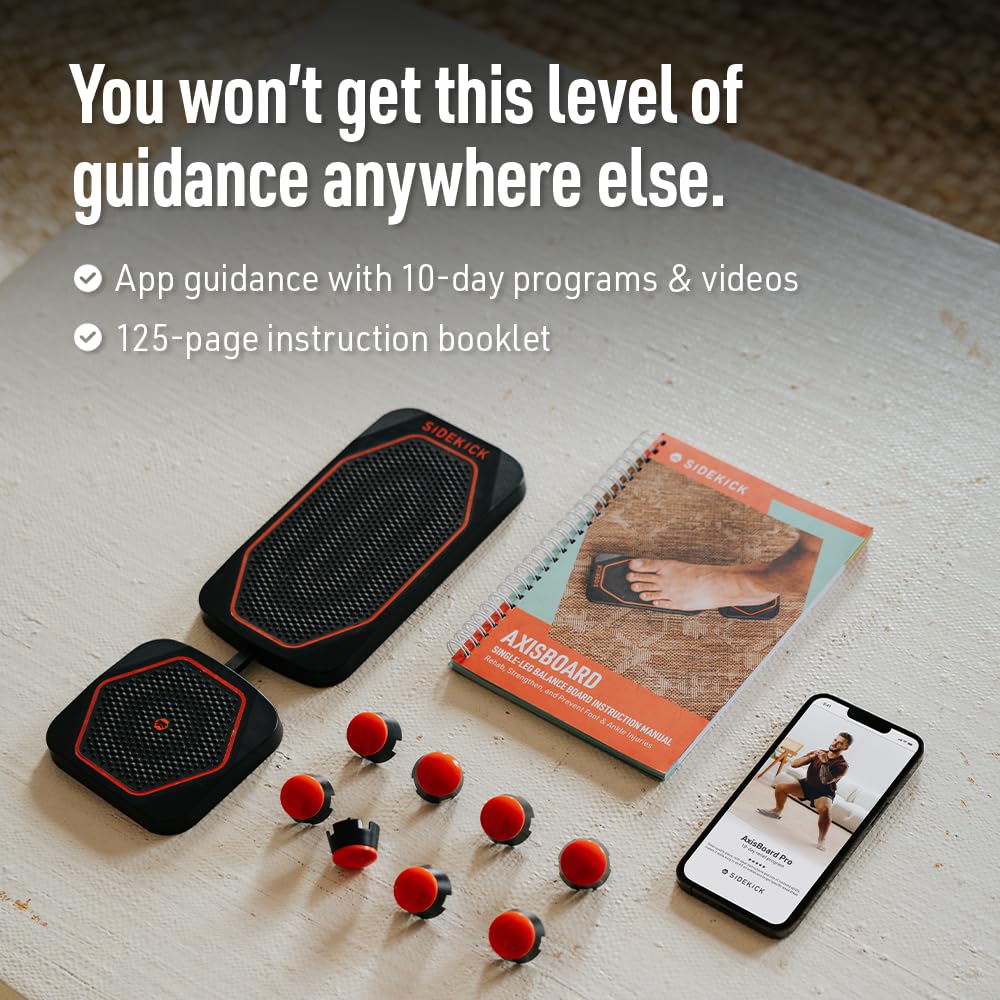 SIDEKICK AxisBoard Pro Balance Board for Foot & Ankle Rehab | Physical Therapy Training System for Ankle Sprains, Achilles Pain & Plantar Fasciitis | Includes PT Guide + Sidekick App