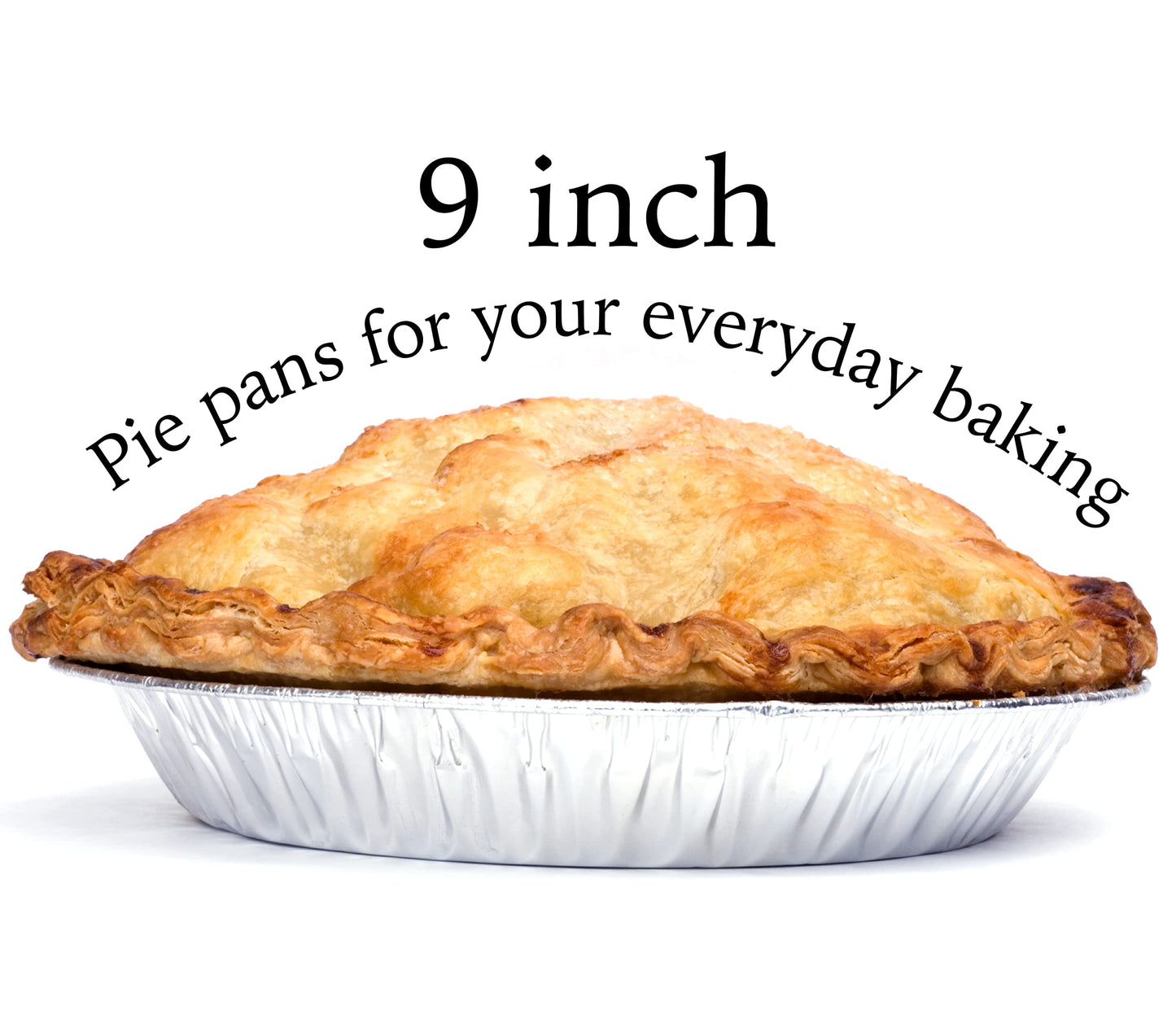 9" Aluminum Foil Pie Tins (25 Pack), Disposable Aluminum Pie Pans, Foil Pans for Baking, Cooking, Freezer Safe, Round Foil Pans, Foil Plates Perfect for Quiche, Tarts, Pies, & Takeout Spare Essentials