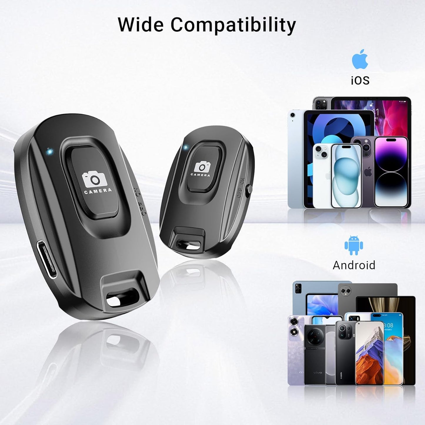 Voinap 2 Pack Wireless Remote Shutter for iPhone Camera,Bluetooth Camera Phone Remote Control for Photos