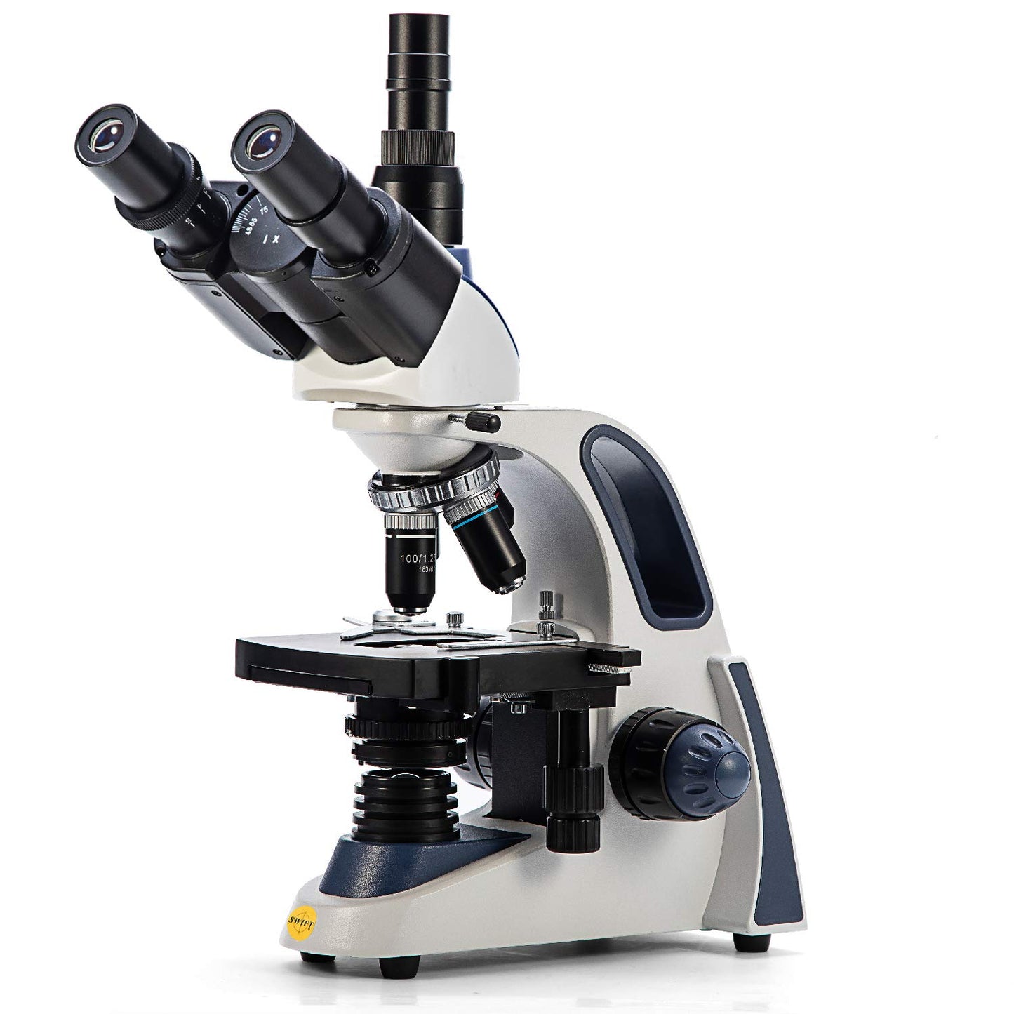 SWIFT Compound trinocular Microscope, 40X-2500X Digital Lab trinocular Compound LED Microscope with 3MP USB Camera and Slides,Mechanical Stage