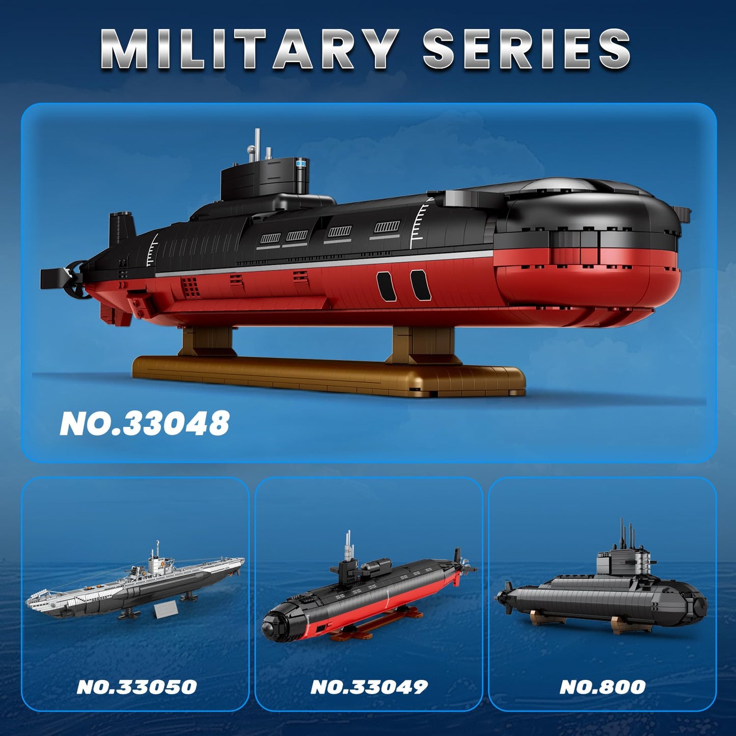 Reobrix Nuclear Submarine Building Sets for Adults, Typhoon-Class Nuclear Submarine Model Kit, History Collectible Decor, Military Toy Gift for Men