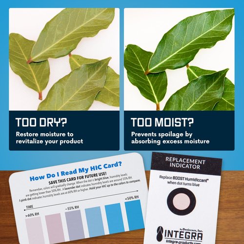 Integra Boost 2-Way Humidity Control Pack - Preserve Flavor & Control Humidity at 69% RH - Moisture Absorber for Herbs, Spices & More - 8 Gram (Pack of 6)