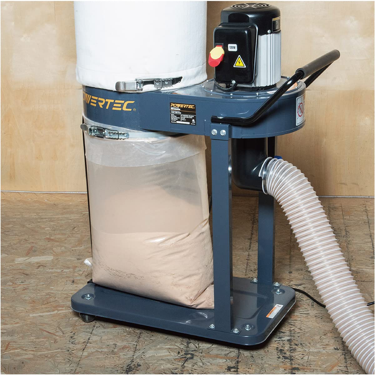 POWERTEC 70002-Case15 Clear Plastic Dust Collection Bags, 20" x 43" | Dust Collector Bags for machine with 20" Filter Drum, Case of 75 Pcs