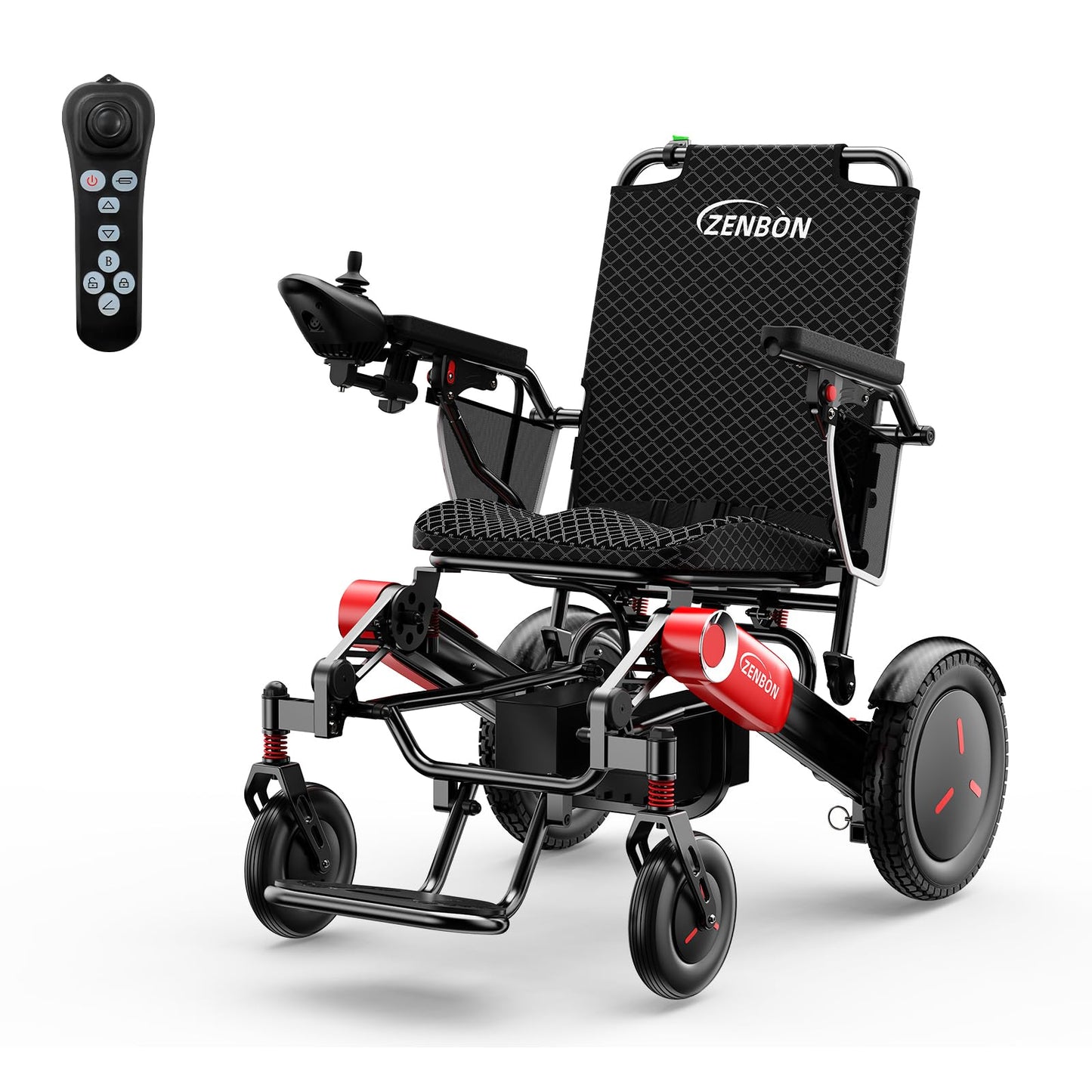 Electric Wheelchairs for Adults ZENBON, 30 Miles Cruise Range, Manual Foldable Powered Wheelchair, Intelligent Motorized Wheelchairs for Seniors, Portable All Terrain Electric Mobility Chair 632A