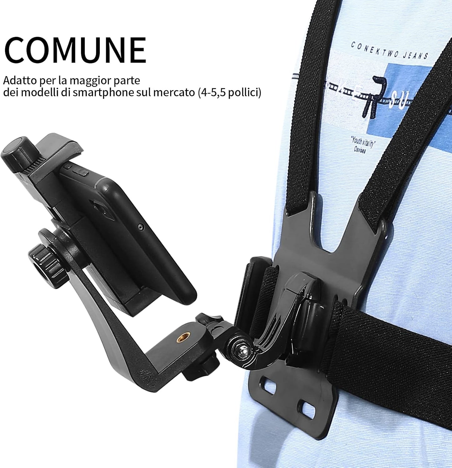 Fulushouxi 2018/7/6/5/4/3, Mobile Phone Chest Adjustable Strap Mount GoPro Chests, Cell Phone Clips Harness Holder