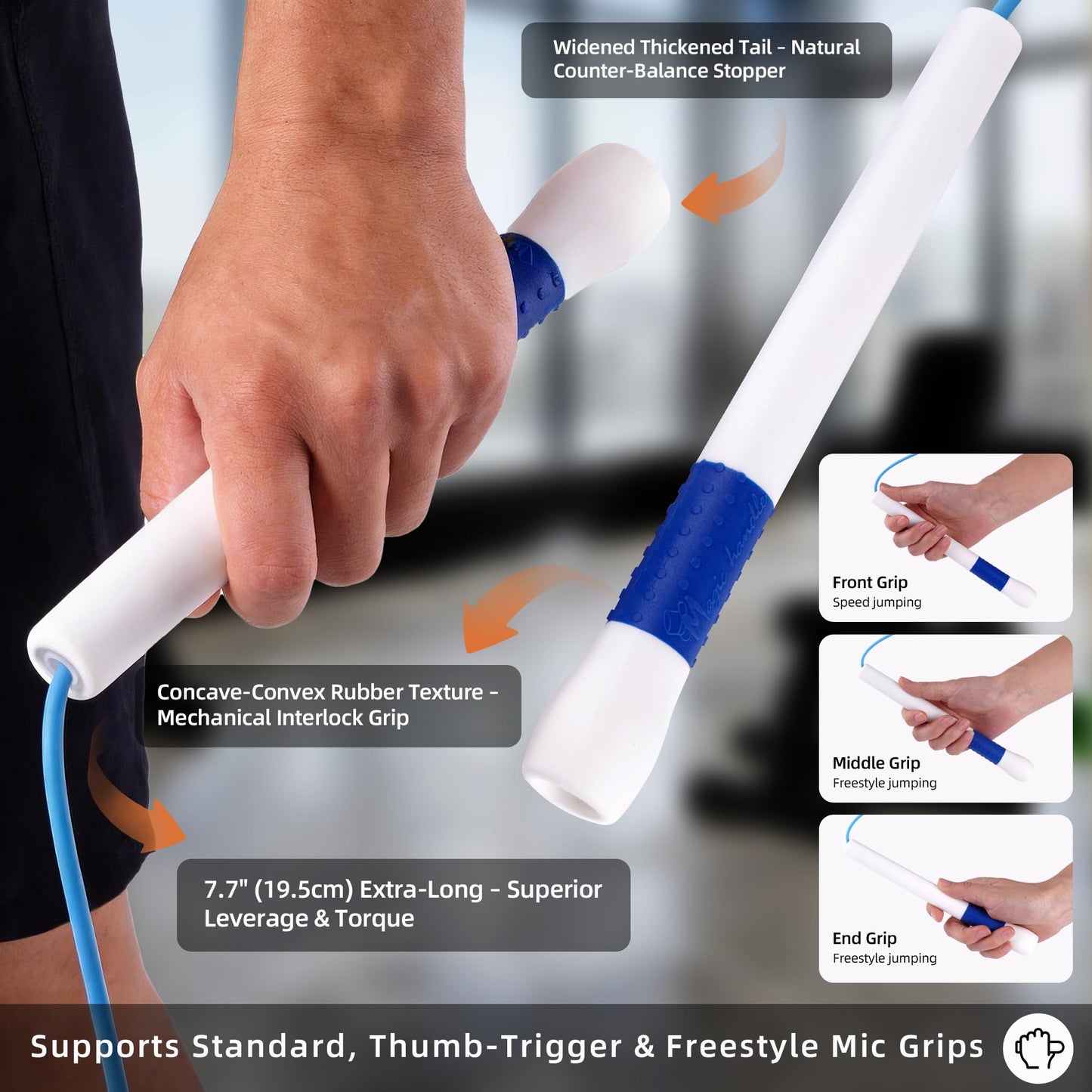 YUEDONG Magic Wand Jump Rope - Non-Bearing PVC Fitness Rope with Adjustable Length, Textured Grip for Men, Women, and Kids - Available in 3mm & 4mm Diameter, 2.8m, 71.6g(Oranger,3mm)