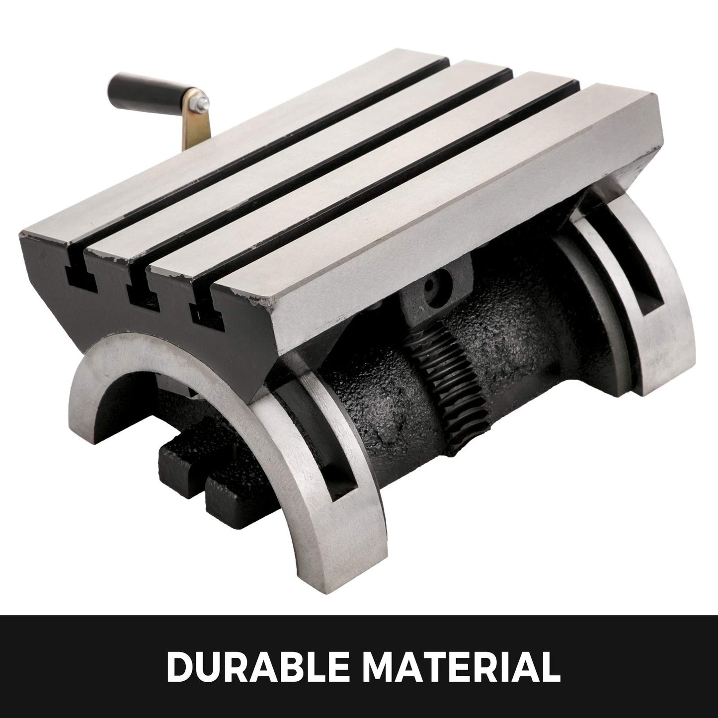 BestEquip Tilting Milling Table 10x7inch Tilting Angle Milling Machine 0-80°Adjustable Swivel Angle Plate with 3 T-slots and an Adjustable Crank Handle Heavy Duty Tilting Milling Machine for Grinding