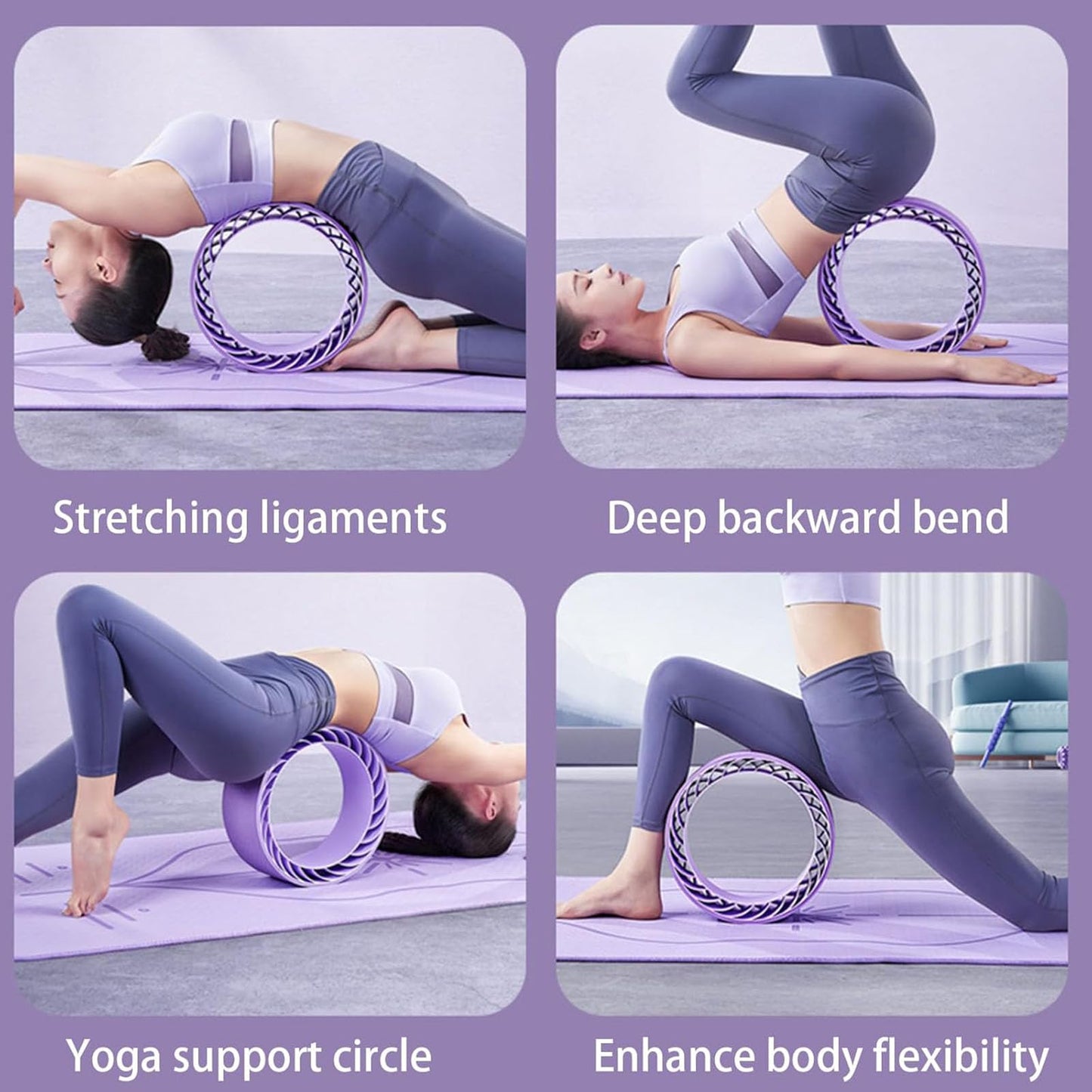 Curve magic wheel：Fit Prop Foam Padded Back Stretcher Wheel with Center Spine Cradle，Yoga Wheel for Improving Yoga Poses, Backbends Balance Stretching PainEssential high-value fitness tool