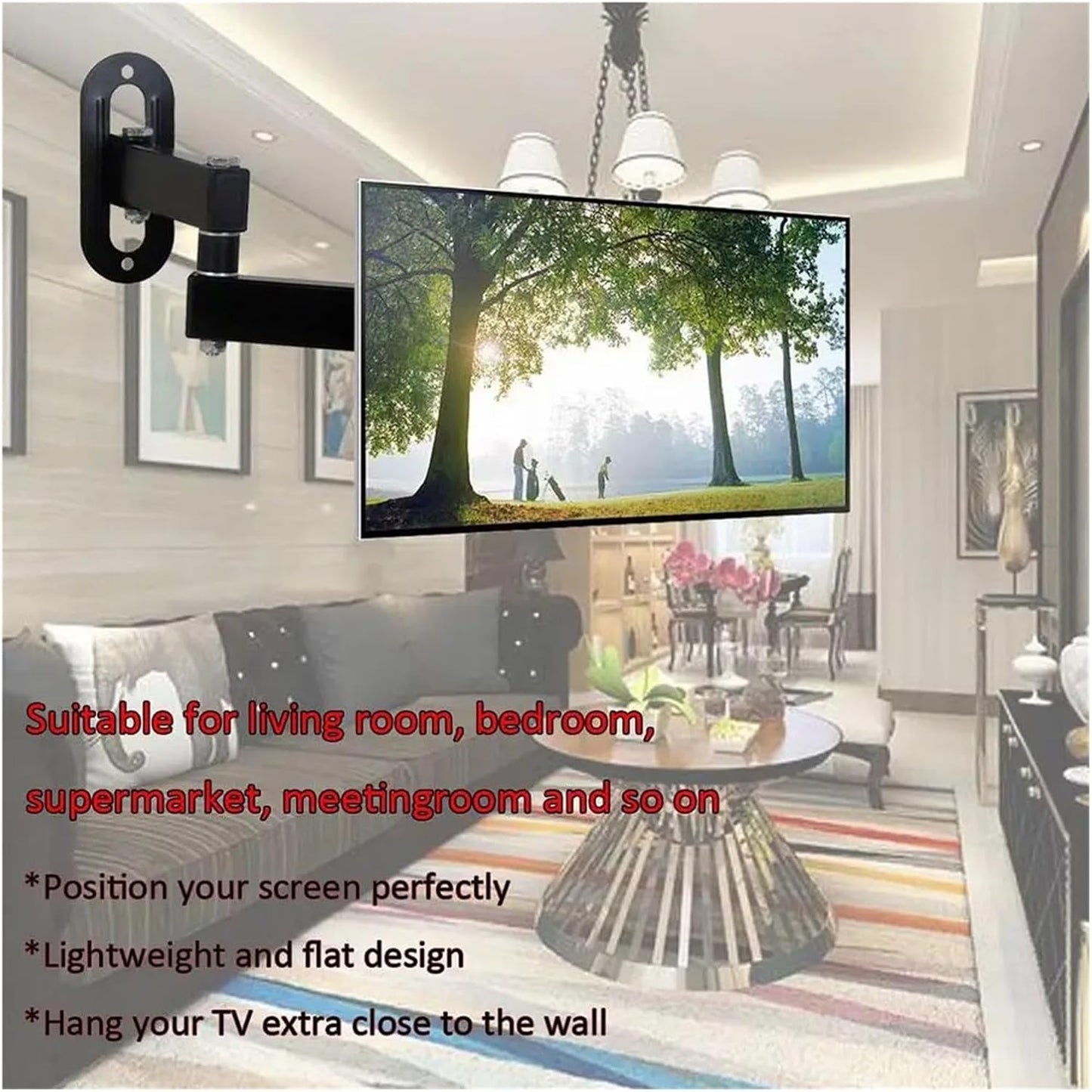 LOKLNEYK 10-27 Inch Display TV Wall Mount Articulating Arms Bracket, Swivel Tilt Extension Rotation, TV Monitor Stand