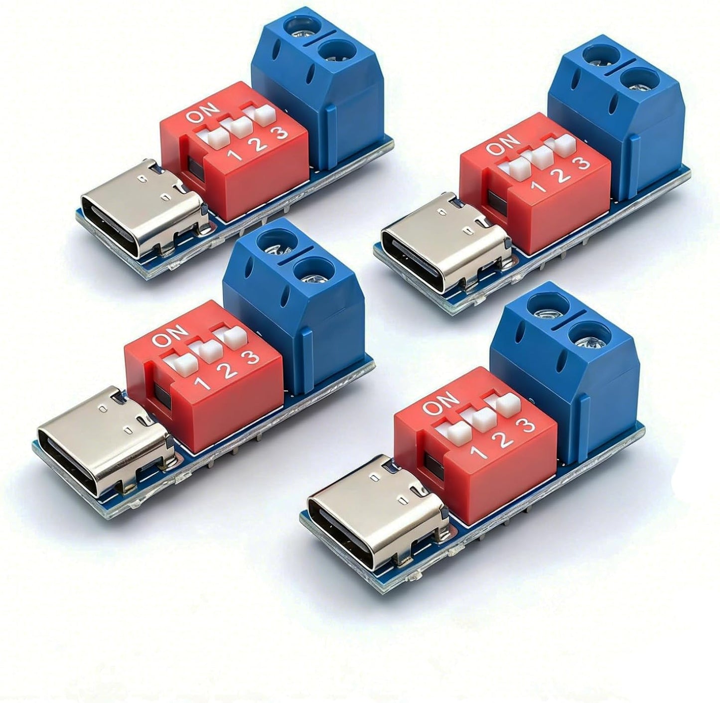 HBVOUPK 4 5-20V Pieces USB-C PD Trigger Board Module PD/QC Decoy Fast Charge Tools for USB Type-c to High Speed Power