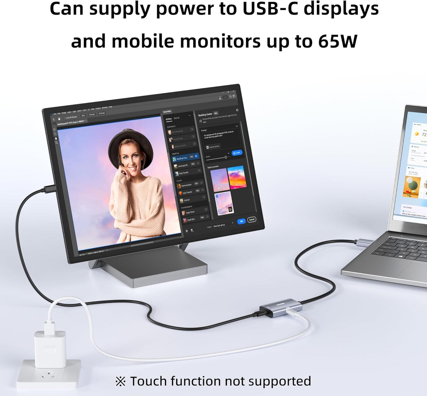 Maqze 8K@30Hz 2.1 4K@144Hz, 0.5m 65W PS5, HDMI to USB-C Adapter, Graphene Cable with PD Charging,HDMI Male to Type-C