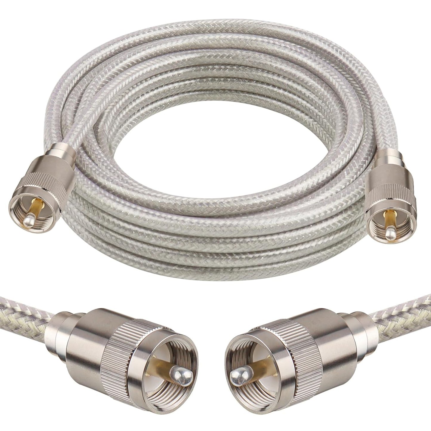 20ft,RG8X PL259 50 Analyzer,Dummy MOOKEERF CB Coax Cable Stranded Core UHF Male to Male Low Loss CB Antenna Cable Ohm