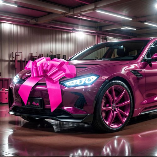 GYDbow 30 Inch Giant Rosy Car Bow - Extra Large Pull Bow for New Car Gifts & Celebrations