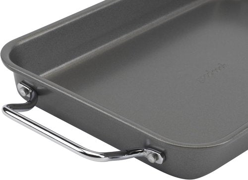 GoodCook Everyday Broiler Baking Pan - Nonstick Heavy-Gauge Steel with Built-in Handles | 7x11-Inch, Gray