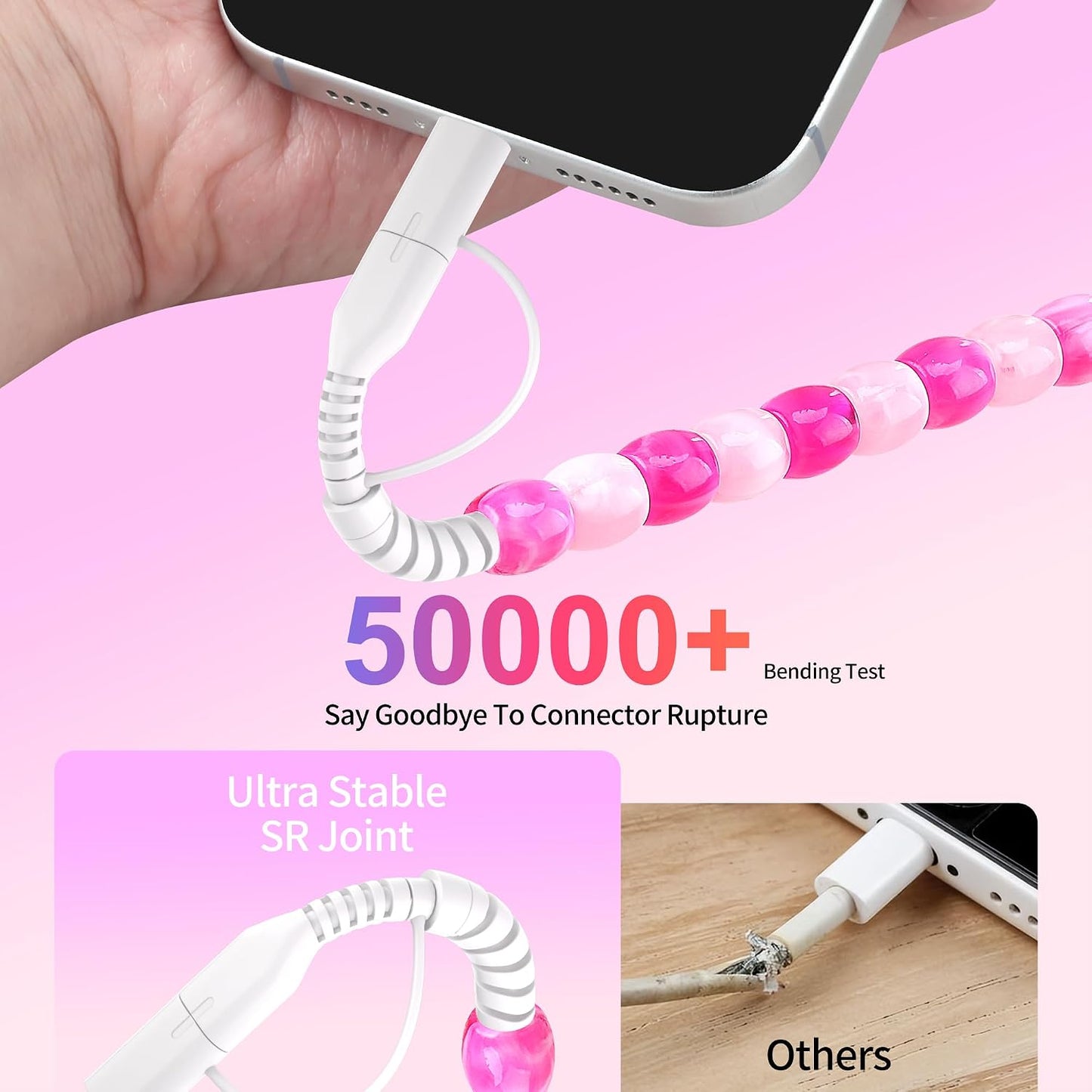 17 16 2 1 3FT 60W 15 14 13 12 S25 S24 SAMONPOW for iPhone Pro Charger Cord in USB C Charger Cable Jade Beaded Multi