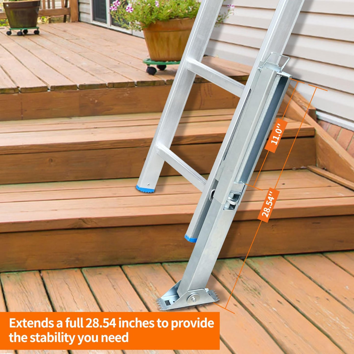 Ladder Leveler for Extension Ladder, Adjustable Extension Ladder Stabilizer Leg Ground Leveler, with Anti-Slip Pattern Steel Pole,Ladder Levelers for Extension Ladders(1 Piece)