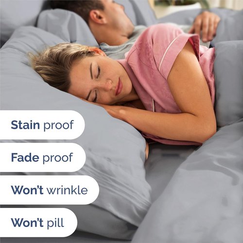 King Size 4-Piece Sheet Set by [Brand Name] - Comfy, Breathable & Cooling Hotel Luxury Bedding - Deep Pockets, Soft & Wrinkle-Free - Oeko-Tex Certified - Steel Blue