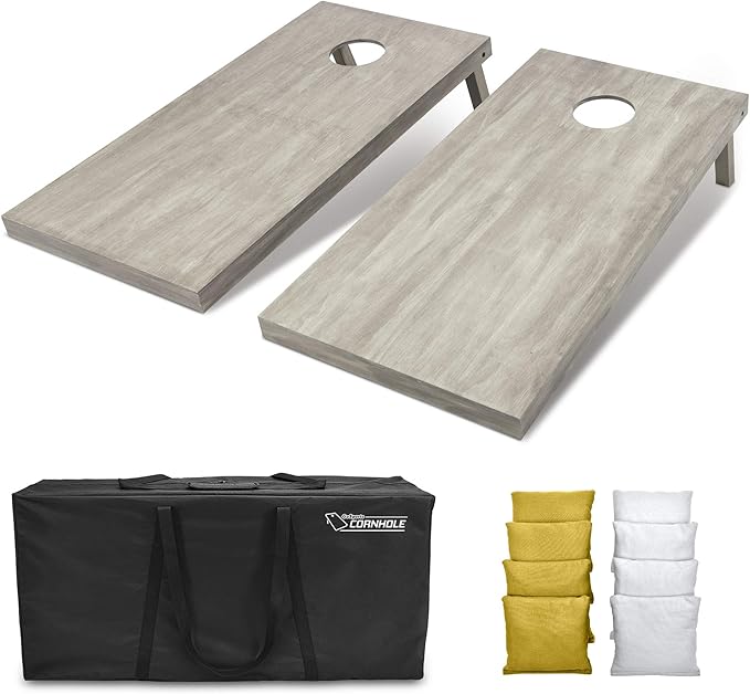 GoSports 4 ft x 2 ft Regulation Size Wooden Cornhole Boards Set - Includes Carrying Case and Bean Bags (Choose Your Colors) Over 100 Color Combinations