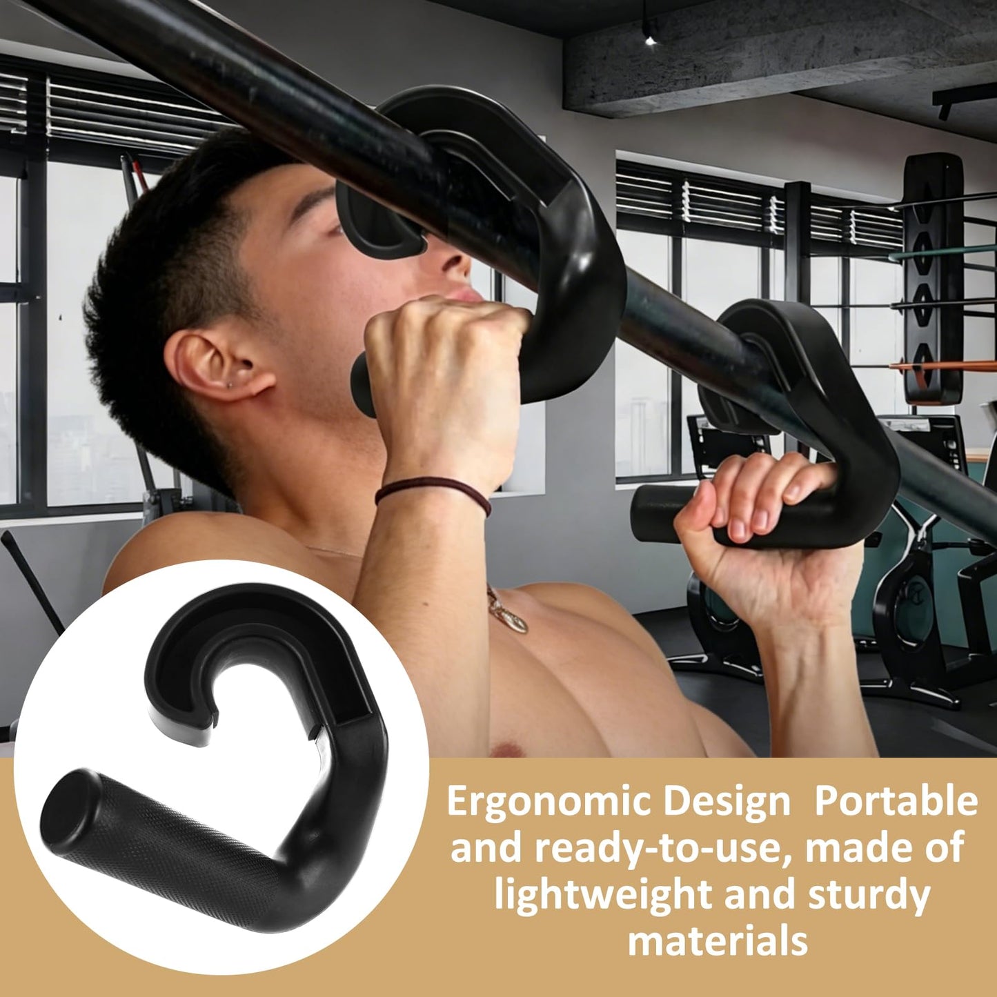 SHUESS 4 Pcs Neutral Grip Pull up Handles, 2 Pcs 45° Cross Grips Pull up Bar, 2 Pcs Angles 90 Grips, Black Non-Slip Ergonomic Exercise Machine Attachments for Grip Strength