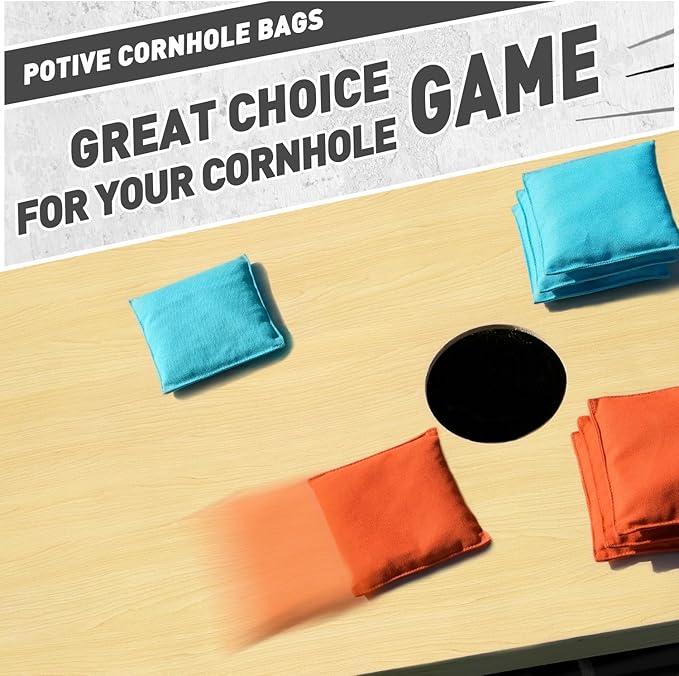 Cornhole Bags Set of 8 Regulation Corn Hole Bean Bags for Cornhole Game, Professional Weather Resistant Corn Hole Bags with Tote Bag