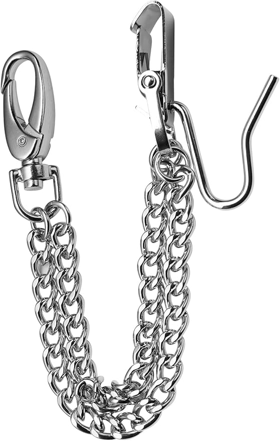 USMC Officer's Sword Frog Bundle Leather Saber Holder with Chrome Metal Chain for Ceremonial Sword