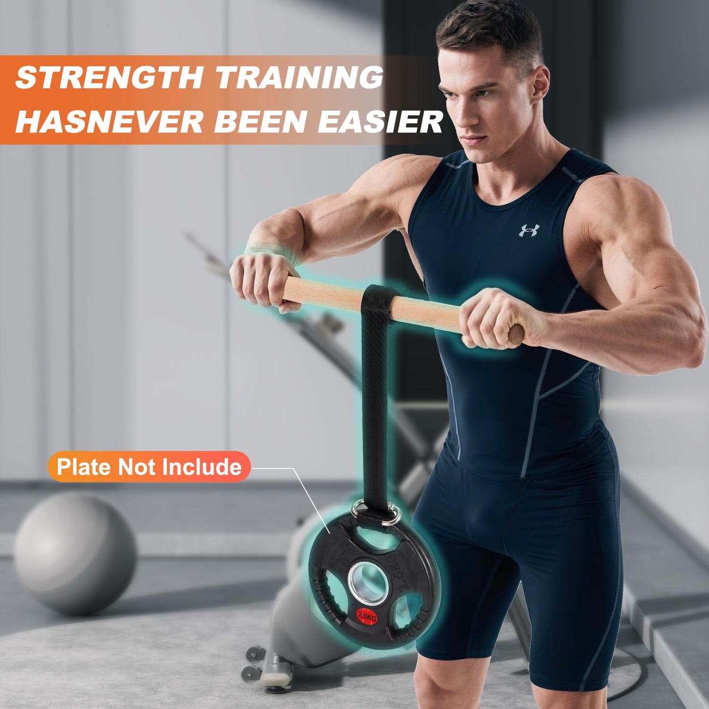 Forearm Strengthener and Wrist Roller, Forearm Exerciser with Joint-Friendly Beech Wood Handles, Forearm Strength Trainer with Durable Nylon Webbing and Stainless Steel Chain Quick Links