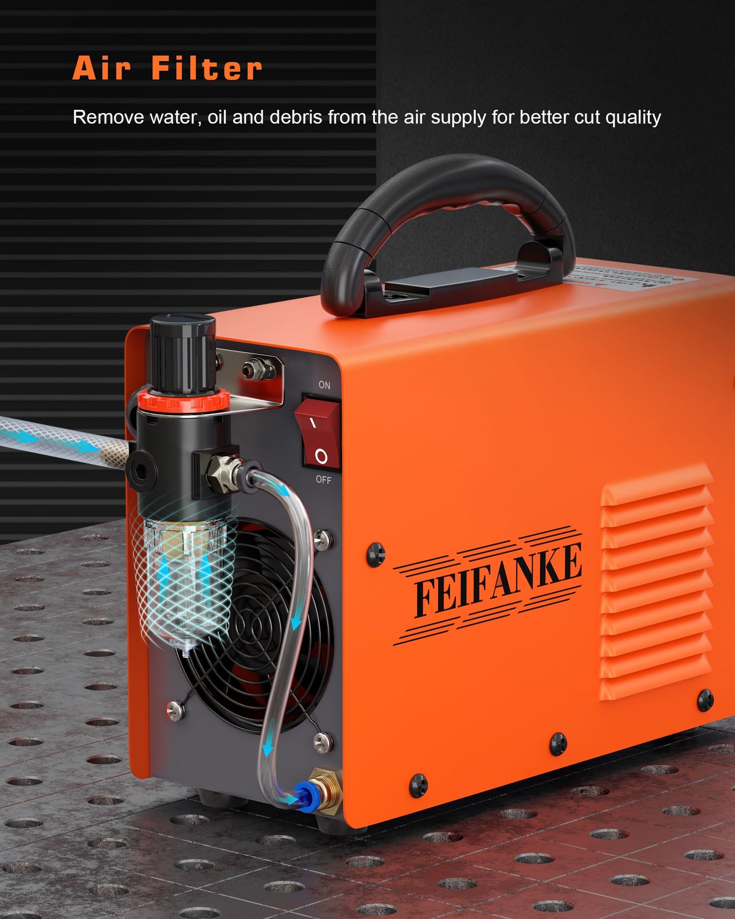 FEIFANKE 55A Plasma Cutter, Dual Voltage 110V/220V, High-Frequency Non-Touch Pilot ARC Plasma Cutting Machine, 3/4" Max Cut, 1/2"Clean Cut, 2T/4T, Post Flow Cooling, Best for Beginner
