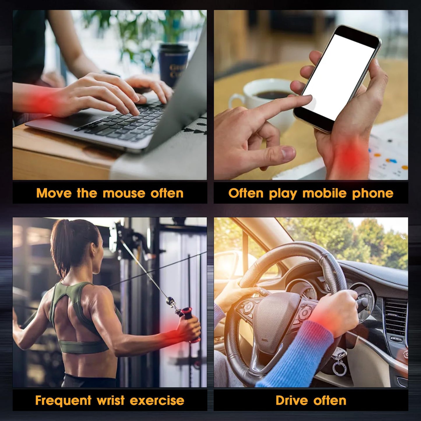 JIN BD Wrist Trainer Ball Auto-Start Gyroscopic Forearm Exerciser Gyro Ball for Strengthen Arms, Fingers, Grip and Muscles Black (Colorful Light)